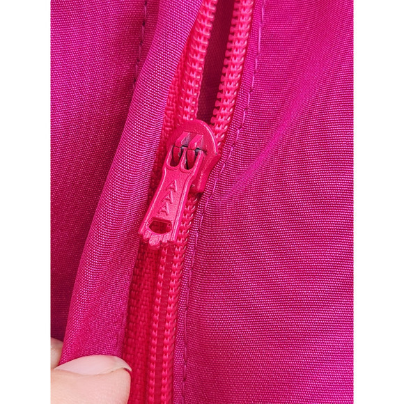 Vintage Pink Black Side Zip Ruffle Lined Barbiecore Flared Gathered Midi Skirt - Picture 8 of 10